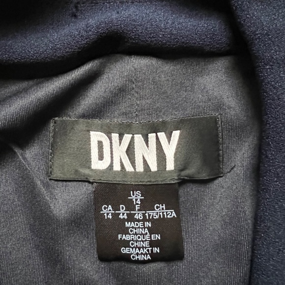 DKNY SZ 14 Navy Tuxedo Neckline Dress - Classic Navy - Picture 4 of 6